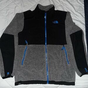 The North Face Black and Gray Fleece with Blue Details Boys Large